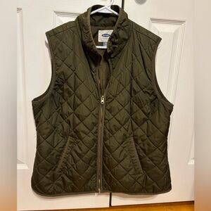 Olive Puffer Vest—Old Navy